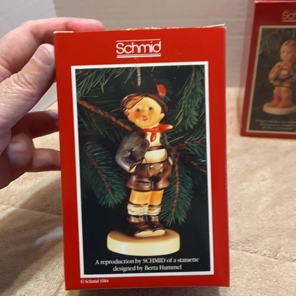 Schmid Hummel inspired New in Box Christmas ornaments lot of 3
